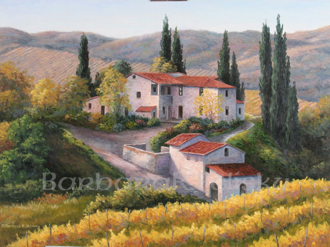 Barbara Felisky Vineyard In Autumn Tuscany